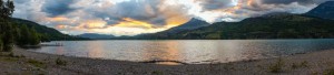 Sun setting over Lac Serre Ponçon