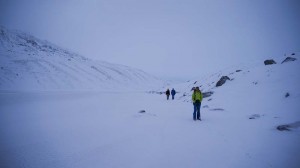 Guy, James and Neil making the most of the easy walking conditions